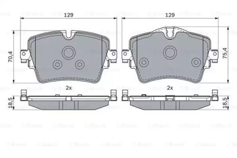 Комплект тормозных колодок BMW X3, BMW 4, BMW 2, BOSCH (0986494940)