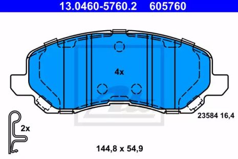 Комплект тормозных колодок LANCIA FLAVIA, PEUGEOT 4008, CITROËN C4, ATE (13046057602)