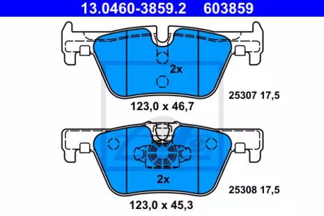 Комплект тормозных колодок BMW 4, BMW 2, BMW 1, ATE (13046038592)