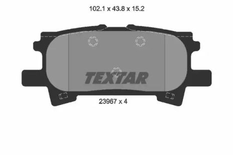 Комплект тормозных колодок TOYOTA HARRIER, LEXUS RX, TOYOTA HIGHLANDER, TEXTAR (2396701)