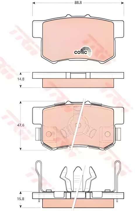 Гальмівні колодки комплект ACURA RDX, HONDA CR-V, TRW (GDB3438)