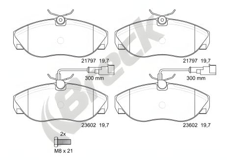 Комплект гальмівних колодок PEUGEOT BOXER, FIAT DUCATO, CITROËN JUMPER, BRECK (236020070310) Комплект гальмівних колодок PEUGEOT BOXER, FIAT DUCATO, CITROËN JUMPER, BRECK (236020070310)