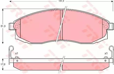 Комплект гальмівних колодок MITSUBISHI L200, NISSAN MAXIMA, TRW (GDB3124)