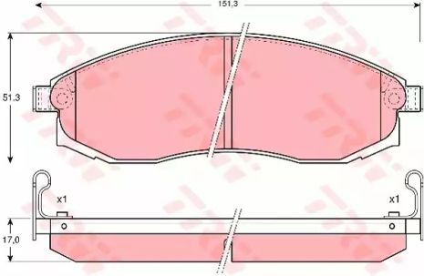 Комплект тормозных колодок MITSUBISHI L200, NISSAN MAXIMA, TRW (GDB3124)