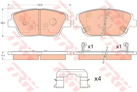 Тормозные колодки комплект для KIA OPTIMA, TRW (GDB3540)