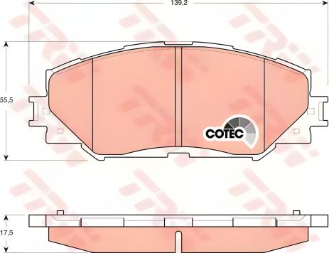 Комплект гальмівних колодок SUBARU TREZIA, TOYOTA COROLLA, TOYOTA ALLION, TRW (GDB3425) Комплект гальмівних колодок SUBARU TREZIA, TOYOTA COROLLA, TOYOTA ALLION, TRW (GDB3425)