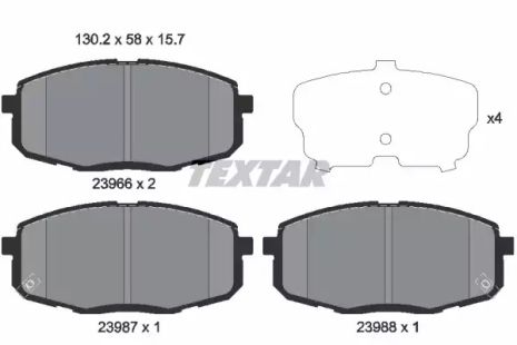 Kia Sportage Brake Pads, Hyundai Kona, Kia Seltos, TextAr (2396601)