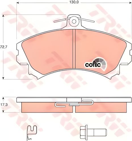 Гальмівні колодки HAIMA (FAW), MITSUBISHI COLT, SMART FORFOUR, TRW (GDB1584) Гальмівні колодки HAIMA (FAW), MITSUBISHI COLT, SMART FORFOUR, TRW (GDB1584)