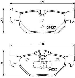 Комплект тормозных колодок ZINORO 1E, BMW 1, BREMBO (P06038)