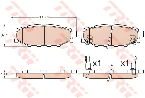 Комплект колодок гальмівних, TOYOTA GT, SUBARU WRX, SUBARU BRZ, TRW (GDB3568) Комплект колодок гальмівних, TOYOTA GT, SUBARU WRX, SUBARU BRZ, TRW (GDB3568)