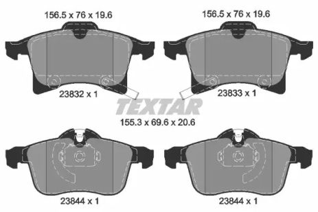 Комплект гальмівних колодок SUBARU TRAVIQ, SATURN ASTRA, CHEVROLET COMBO, TEXTAR (2383201)