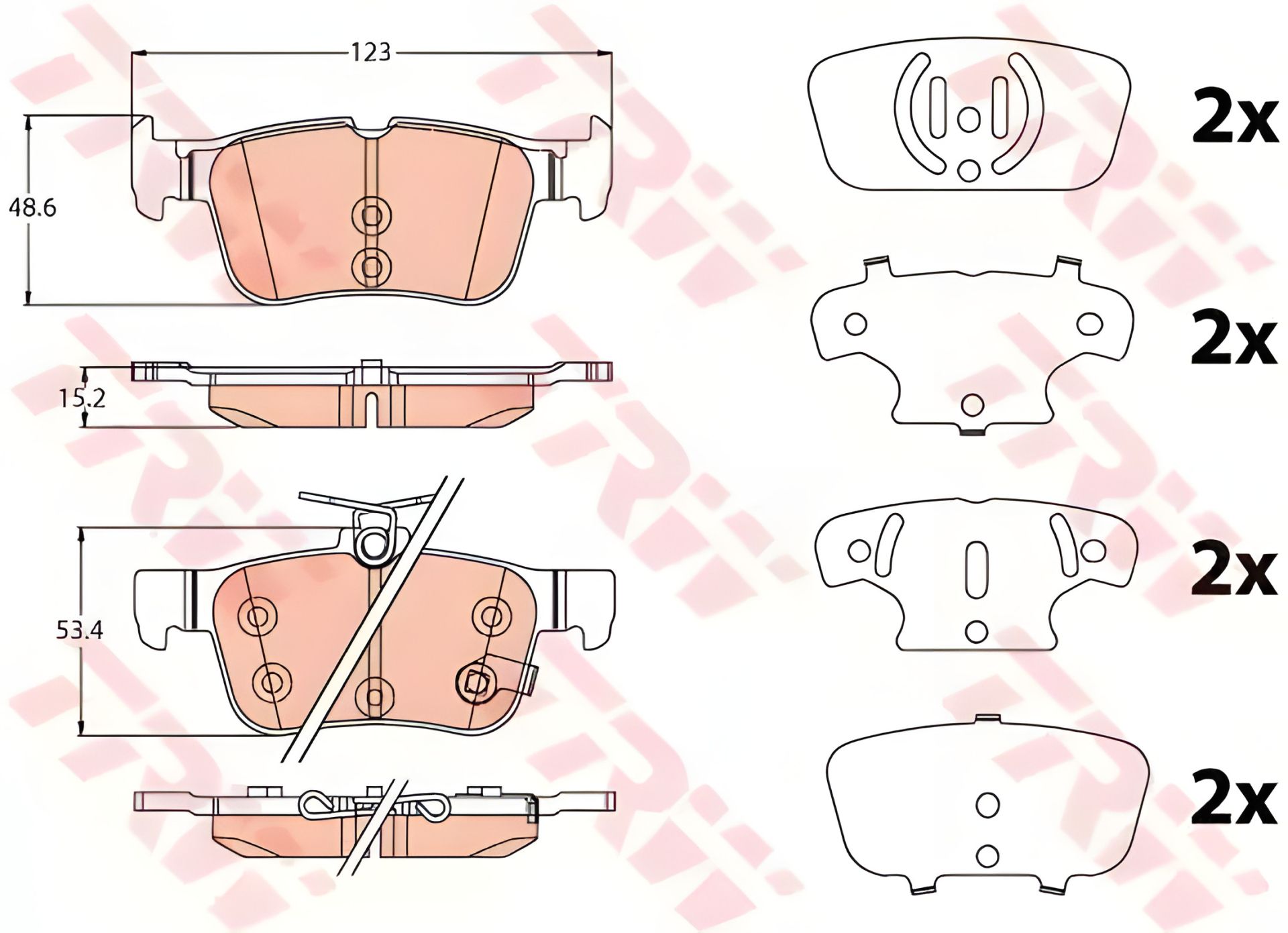 Комплект тормозных колодок FORD KUGA, FORD FOCUS, FORD GALAXY, TRW (GDB2115) Комплект тормозных колодок FORD KUGA, FORD FOCUS, FORD GALAXY, TRW (GDB2115)