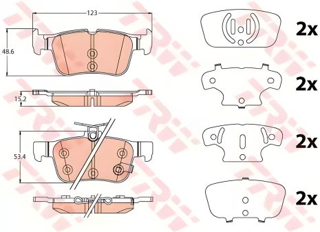 Комплект тормозных колодок FORD KUGA, FORD FOCUS, FORD GALAXY, TRW (GDB2115) Комплект тормозных колодок FORD KUGA, FORD FOCUS, FORD GALAXY, TRW (GDB2115)