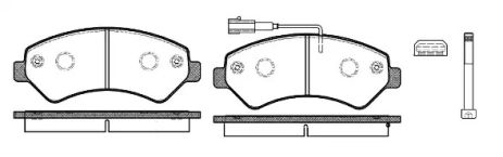 Комплект тормозных колодок FIAT DUCATO, PEUGEOT BOXER, WOKING (P1375312)