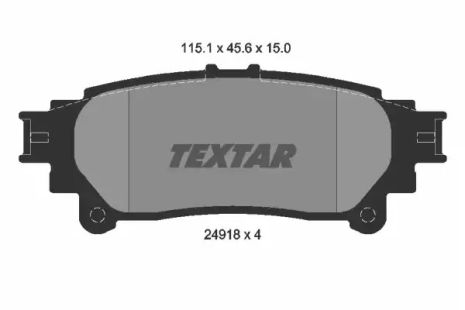 Комплект тормозных колодок TOYOTA FORTUNER, LEXUS RX, TOYOTA PRIUS, TEXTAR (2491801)