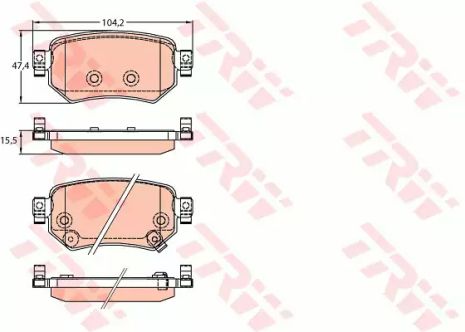 Комплект гальмівних колодок MAZDA 6, TRW (GDB3632)