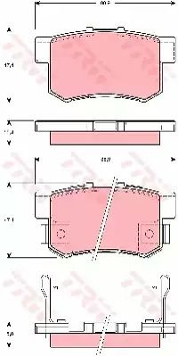 Комплект тормозных колодок ACURA RL, HONDA CR-V, HONDA ODYSSEY, TRW (GDB3269)