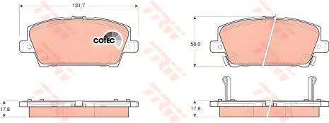 Тормозные колодки для HONDA CIVIC, TRW (GDB3407)