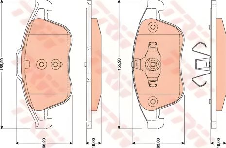 Комплект гальмівних колодок RENAULT SCÉNIC, RENAULT CLIO, RENAULT MEGANE, TRW (GDB1790) Комплект гальмівних колодок RENAULT SCÉNIC, RENAULT CLIO, RENAULT MEGANE, TRW (GDB1790)