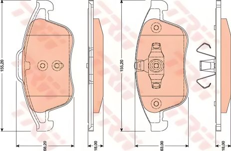 Комплект гальмівних колодок RENAULT SCÉNIC, RENAULT CLIO, RENAULT MEGANE, TRW (GDB1790) Комплект гальмівних колодок RENAULT SCÉNIC, RENAULT CLIO, RENAULT MEGANE, TRW (GDB1790)