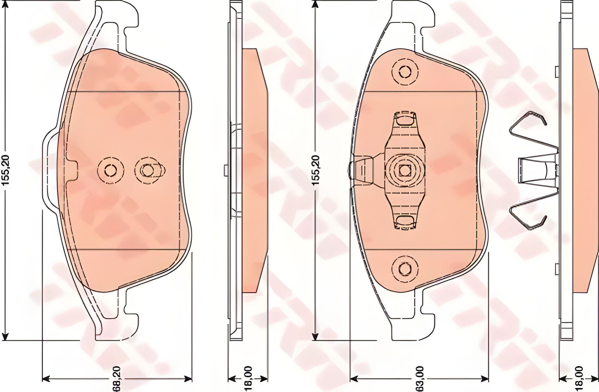 Комплект гальмівних колодок RENAULT SCÉNIC, RENAULT CLIO, RENAULT MEGANE, TRW (GDB1790) Комплект гальмівних колодок RENAULT SCÉNIC, RENAULT CLIO, RENAULT MEGANE, TRW (GDB1790)