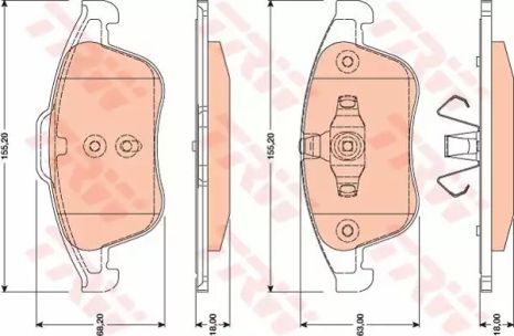 Комплект тормозных колодок RENAULT SCÉNIC, RENAULT CLIO, RENAULT MEGANE, TRW (GDB1790)