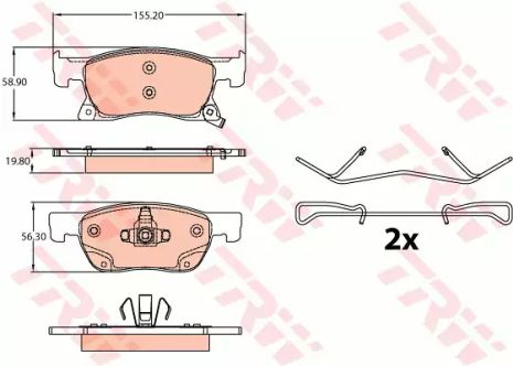 Комплект гальмівних колодок OPEL ASTRA, TRW (GDB2138)