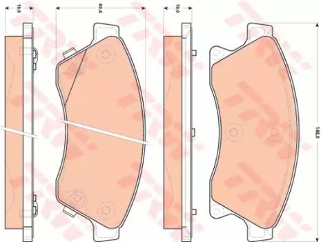 Комплект гальмівних колодок CHEVROLET CRUZE, OPEL ASTRA, CHEVROLET AVEO, TRW (GDB1843)