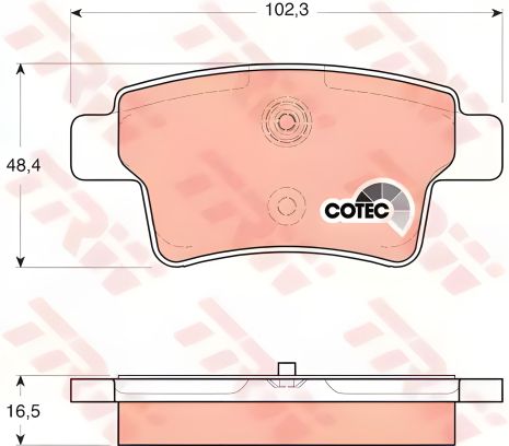 Гальмівних колодок комплект CITROËN C4, TRW (GDB1692)