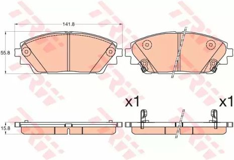 Mazda 3, Mazda CX-3, TRW (GDB3592) гальмівні колодки.