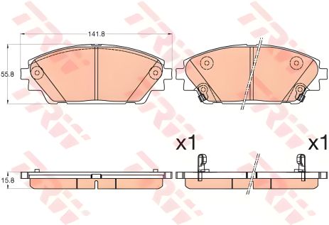 Комплект тормозных колодок для MAZDA 3, MAZDA CX-3, TRW (GDB3592)