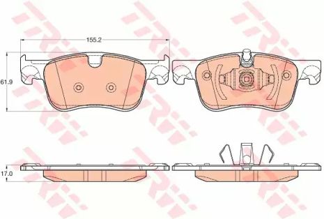 Комплект гальмівних колодок CITROËN C4, CITROËN GRAND, TRW (GDB2062)