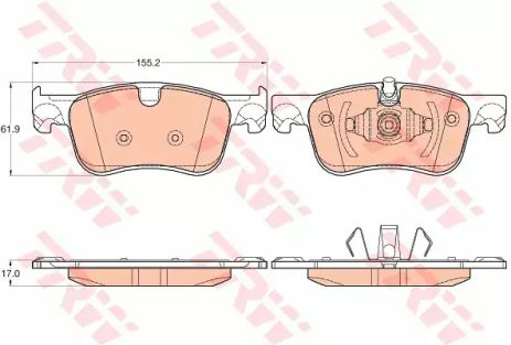 Комплект гальмівних колодок CITROËN C4, CITROËN GRAND, TRW (GDB2062)