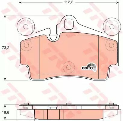 Комплект гальмівних колодок AUDI Q7, VW TOUAREG, PORSCHE CAYENNE, TRW (GDB1653)