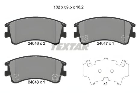 Комплект гальмівних колодок MAZDA 6, TEXTAR (2404601) Комплект гальмівних колодок MAZDA 6, TEXTAR (2404601)