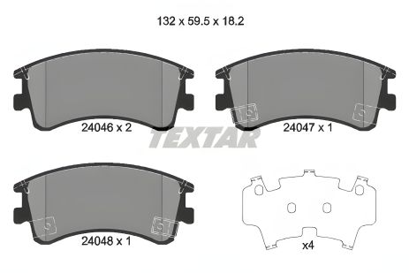 Комплект гальмівних колодок MAZDA 6, TEXTAR (2404601) Комплект гальмівних колодок MAZDA 6, TEXTAR (2404601)