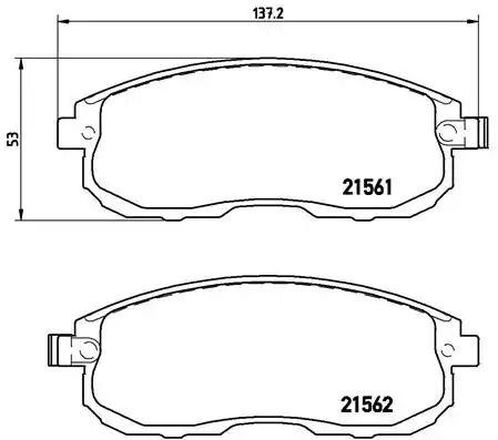 Комплект гальмівних колодок GMC YUKON, INFINITI ESQ, NISSAN JUKE, BREMBO (P56065)