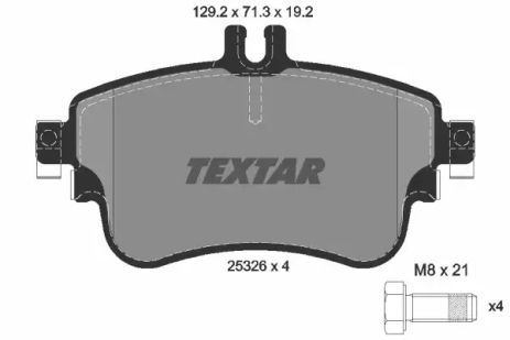 Комплект гальмівних колодок MB CLA, MB A-CLASS, MB B-CLASS, TEXTAR (2532601)