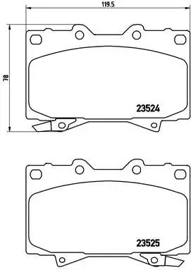 Комплект гальмівних колодок LEXUS LX, TOYOTA LAND СRUISER, BREMBO (P83048)