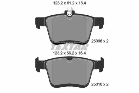 Комплект тормозных колодок ROEWE (SAIC), MG (SAIC), SKODA OCTAVIA, TEXTAR (2500801)