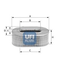 Повітряний фільтр Mitsubishi Galant, Mitsubishi Lancer, Mitsubishi Tredia, UFI (2760400)