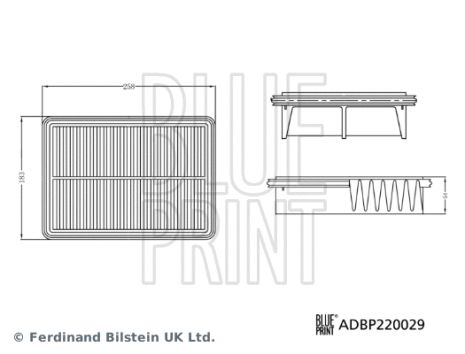 Фильтр воздушный MAZDA 3, MAZDA CX-30, BLUE PRINT (ADBP220029)