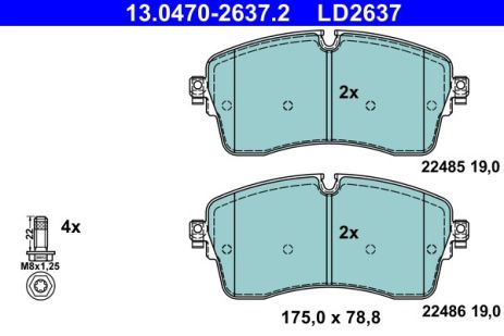 Комплект тормозных колодок LAND ROVER, ATE (13047026372)