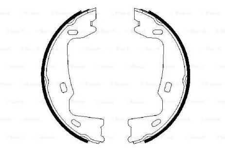 Комплект колодок стояночного тормоза CHEVROLET CALIBRA, SAAB 9-5, OPEL SENATOR, BOSCH (0986487214)