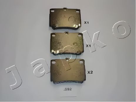 Комплект гальмівних колодок MITSUBISHI PAJERO, MITSUBISHI GALLOPER, JAPKO (51592) передній Комплект гальмівних колодок MITSUBISHI PAJERO, MITSUBISHI GALLOPER, JAPKO (51592) передній