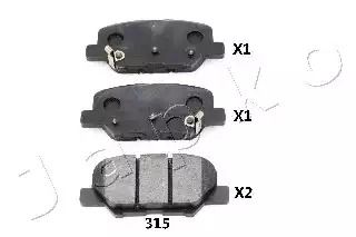 Комплект тормозных колодок MAZDA 6, PEUGEOT 4008, CITROËN C4, JAPKO (51315)
