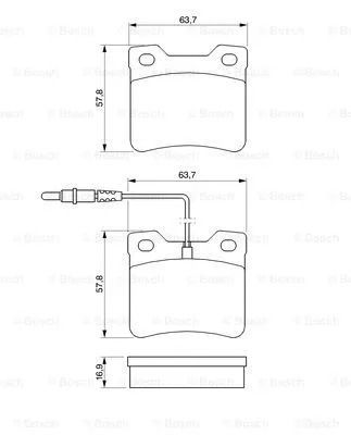 MB V-CLASS, MB Vito, Bosch (0986494000) гальмівні колодки.