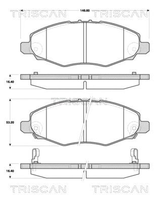 Комплект тормозных колодок TOYOTA HILUX, TRISCAN (811013067)