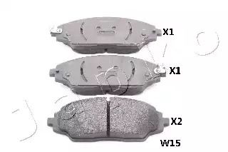 Комплект тормозных колодок CHEVROLET AVEO, JAPKO (50W15)