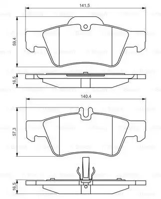 Комплект гальмівних колодок MB S-CLASS, MB E-CLASS, MB CLS, BOSCH (0986495248)